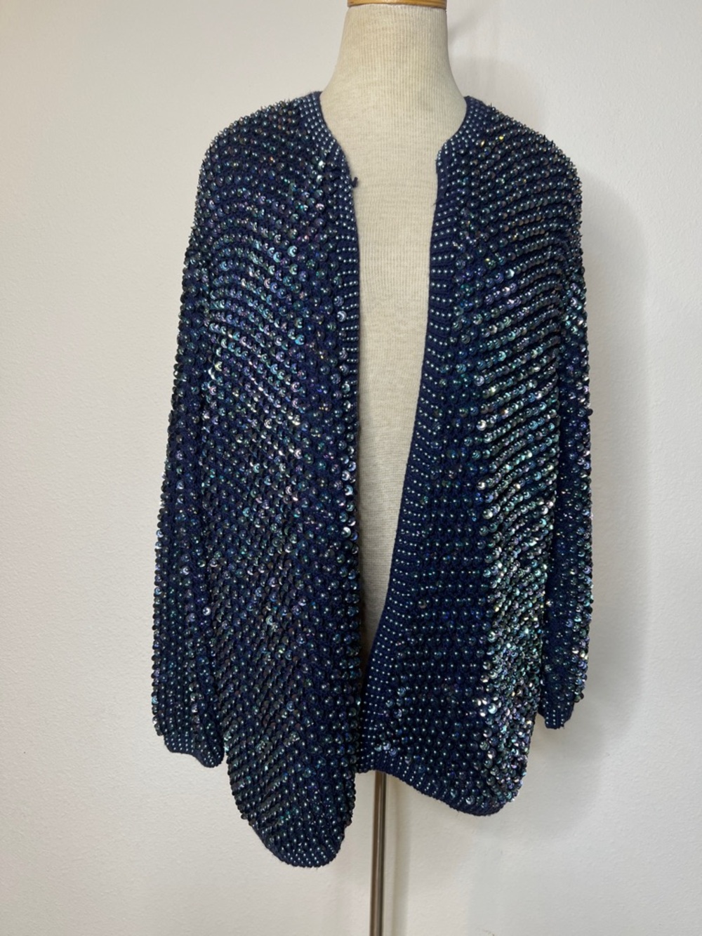 Magnolia Open Front Beaded Sequined Cardigan